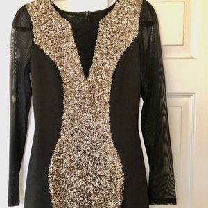 Bebe Gold and Black Dress 6